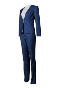BWS260 制訂女西裝 淨色 套裝 65%滌35%絲 修身 1粒鈕 拼色 套裝 女西裝製造商   澳門 保險行業 金融  身材好西裝